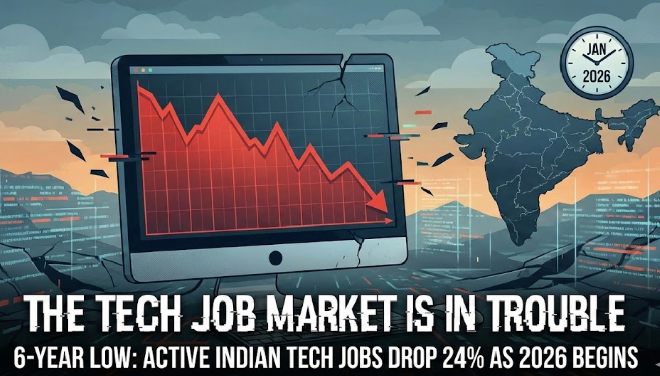 The Tech Job Market is in Trouble (6-Year Low): Active Tech Jobs Drop 24% as 2026 Begins